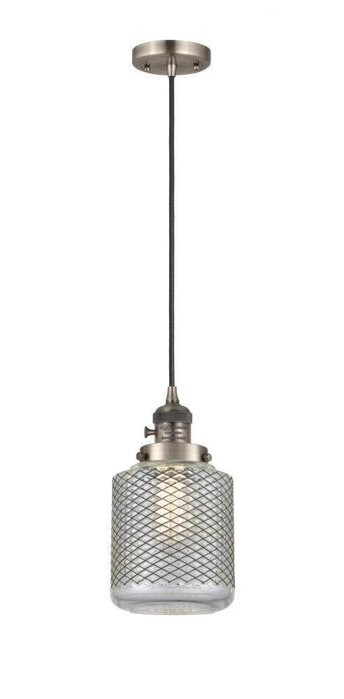 Stanton - 1 Light - 6 inch - Antique Brass - Cord hung - Mini Pendant