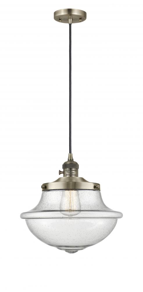 Oxford - 1 Light - 12 inch - Antique Brass - Cord hung - Mini Pendant