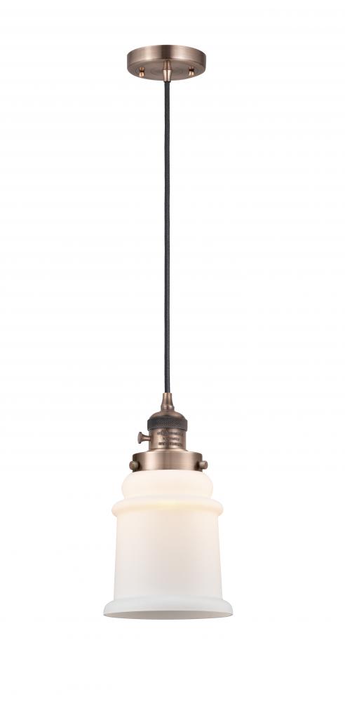 Canton - 1 Light - 6 inch - Antique Copper - Cord hung - Mini Pendant