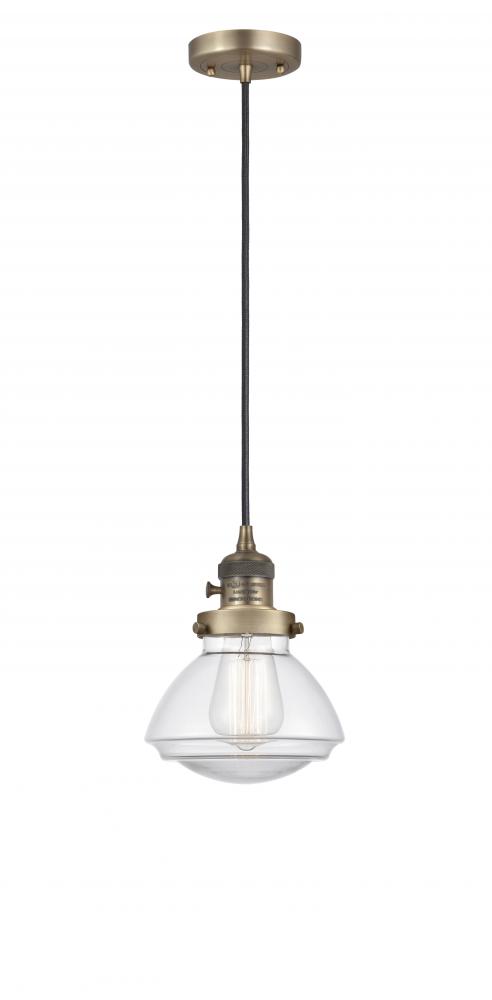 Olean - 1 Light - 7 inch - Brushed Brass - Cord hung - Mini Pendant