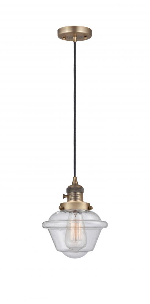 Oxford - 1 Light - 7 inch - Brushed Brass - Cord hung - Mini Pendant