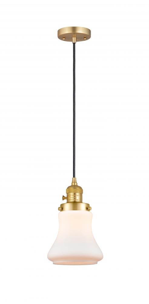 Bellmont - 1 Light - 6 inch - Satin Gold - Cord hung - Mini Pendant