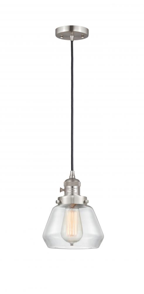 Fulton - 1 Light - 7 inch - Brushed Satin Nickel - Cord hung - Mini Pendant