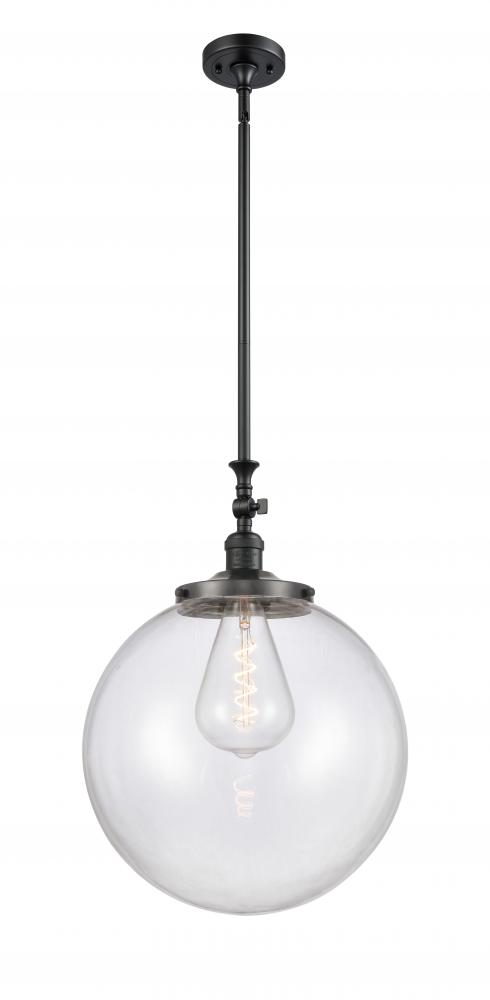 Beacon - 1 Light - 12 inch - Matte Black - Stem Hung - Mini Pendant