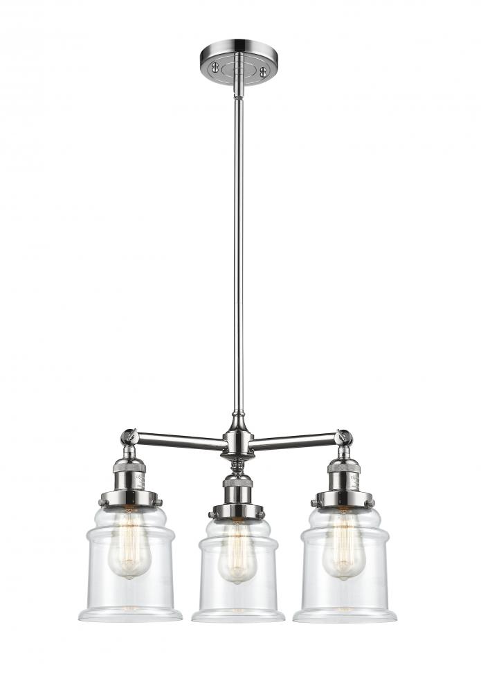 Canton - 3 Light - 18 inch - Polished Chrome - Stem Hung - Chandelier