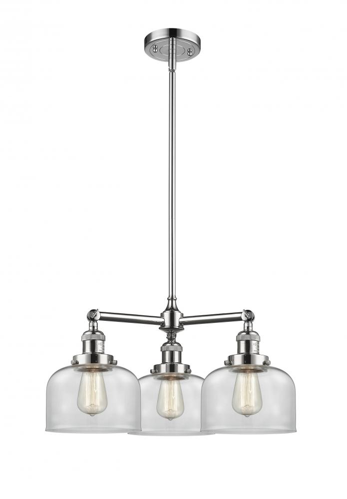 Bell - 3 Light - 22 inch - Polished Chrome - Stem Hung - Chandelier