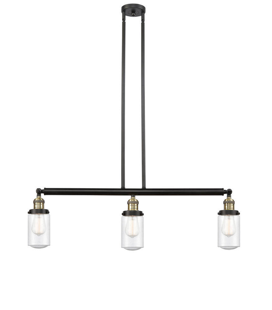 Dover - 3 Light - 37 inch - Black Antique Brass - Stem Hung - Adjustable Island Light