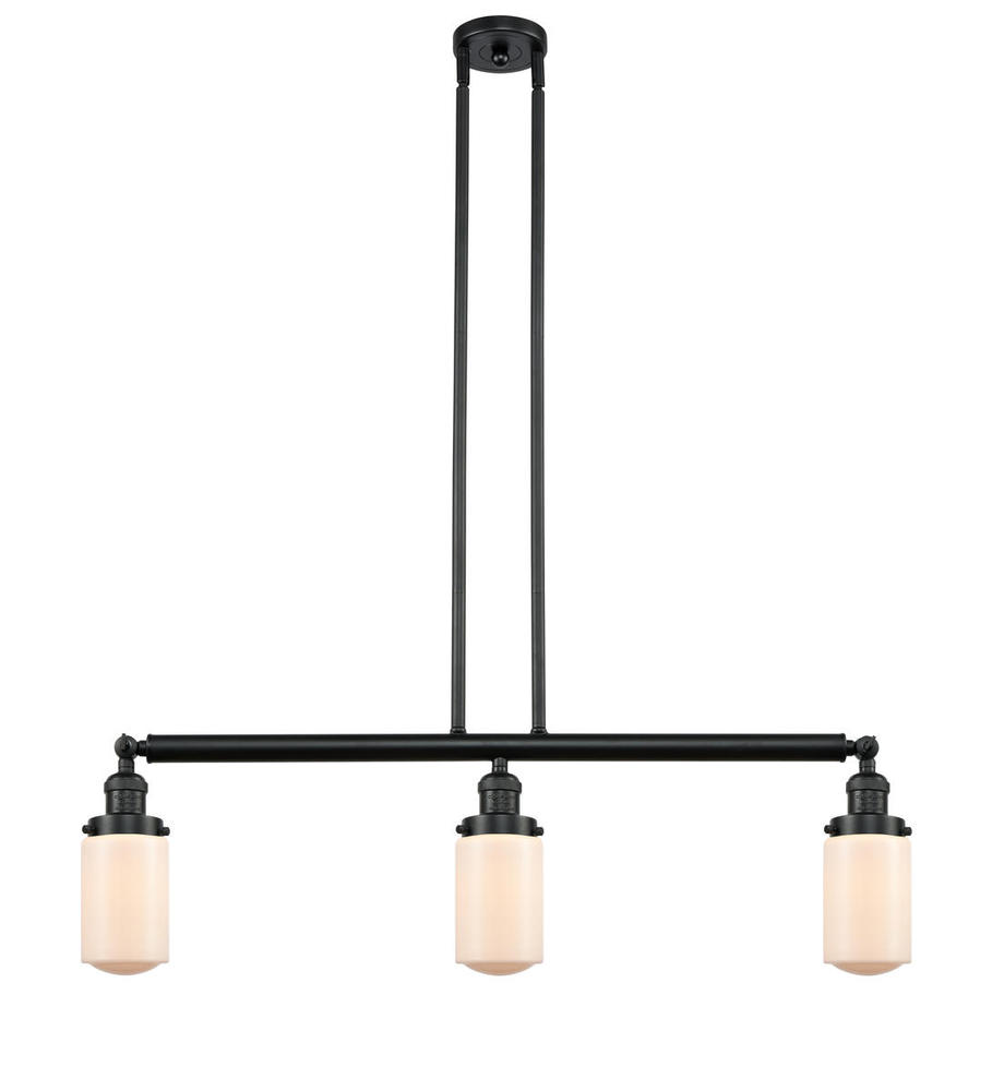 Dover - 3 Light - 37 inch - Matte Black - Stem Hung - Adjustable Island Light