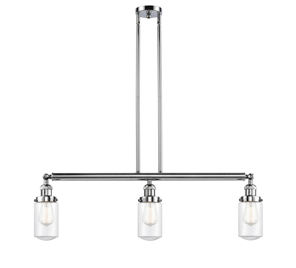 Dover - 3 Light - 37 inch - Polished Chrome - Stem Hung - Adjustable Island Light