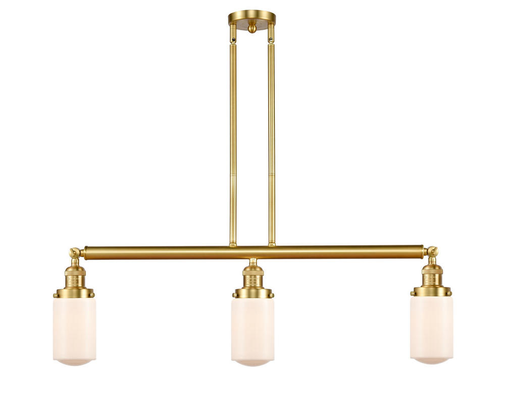 Dover - 3 Light - 37 inch - Satin Gold - Stem Hung - Adjustable Island Light