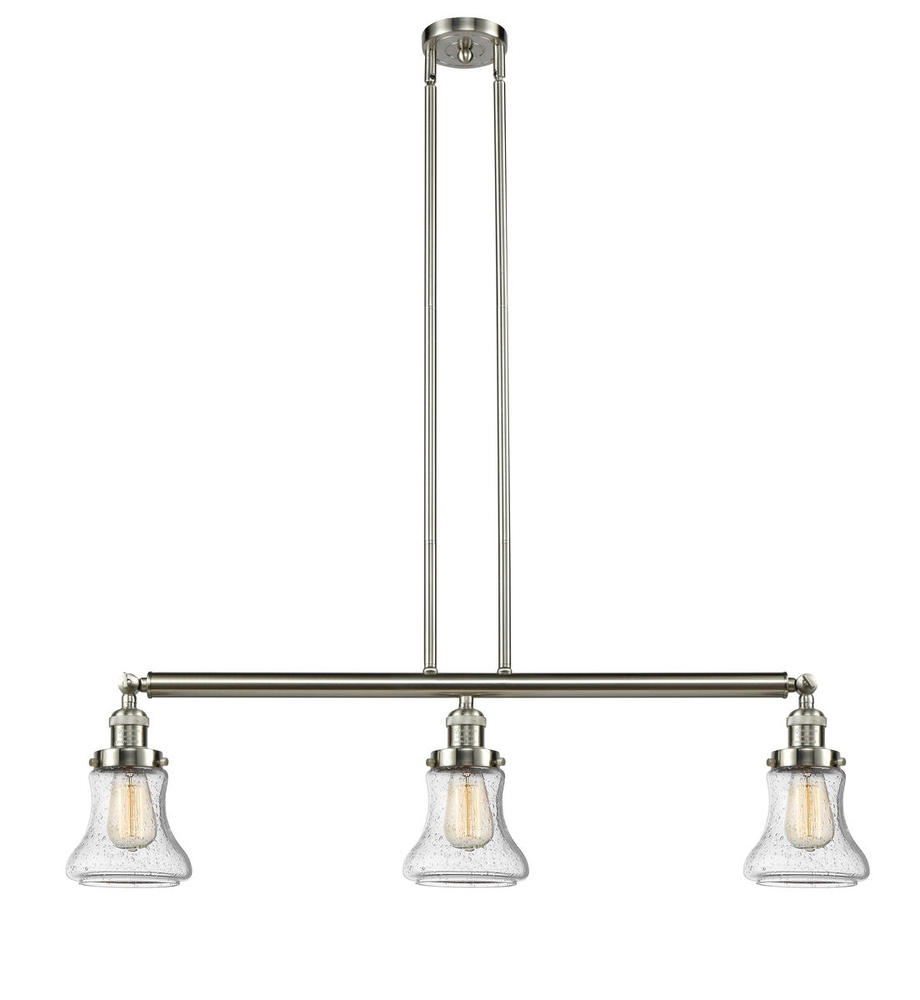 Bellmont - 3 Light - 39 inch - Brushed Satin Nickel - Stem Hung - Adjustable Island Light