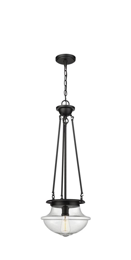 Oxford - 1 Light - 12 inch - Matte Black - Pendant