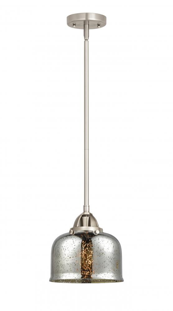 Bell - 1 Light - 8 inch - Brushed Satin Nickel - Cord hung - Mini Pendant