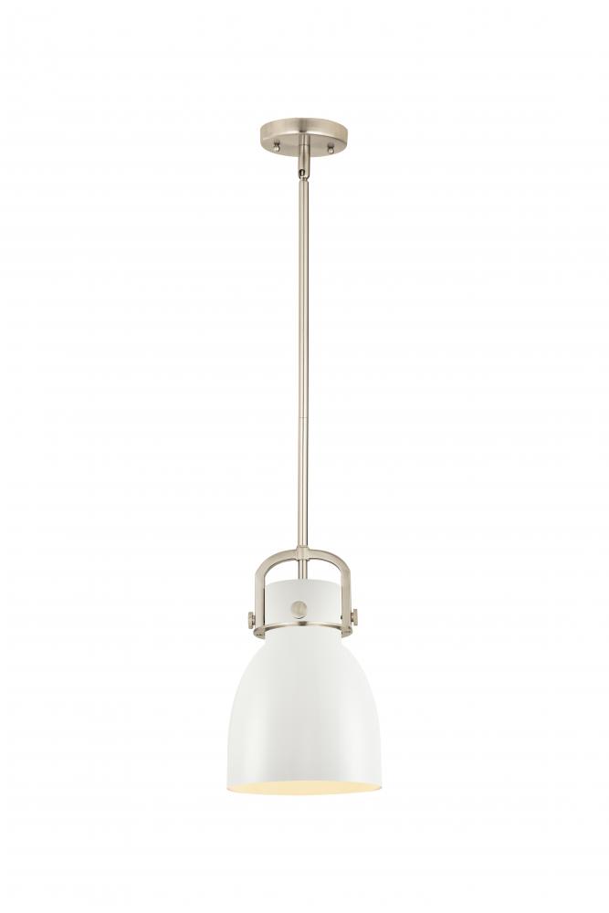 Newton Bell - 1 Light - 8 inch - Satin Nickel - Mini Pendant