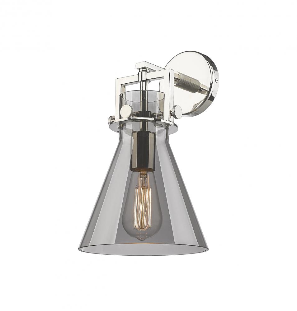 Newton Cone - 1 Light - 8 inch - Polished Nickel - Sconce