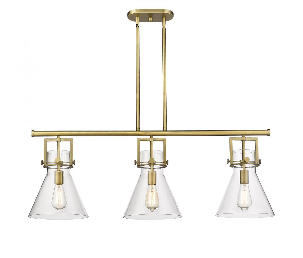 Newton Cone - 3 Light - 42 inch - Brushed Brass - Island Light