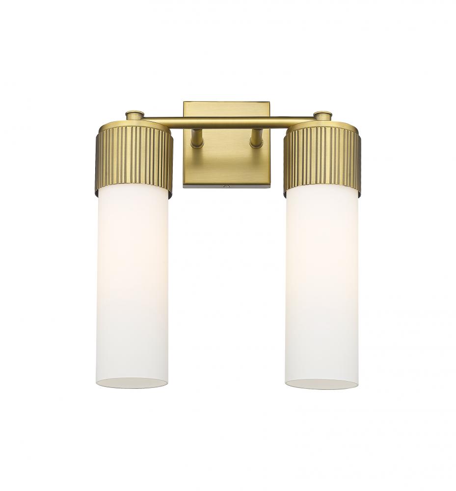 Bolivar - 2 Light - 14 inch - Brushed Brass - Bath Vanity Light