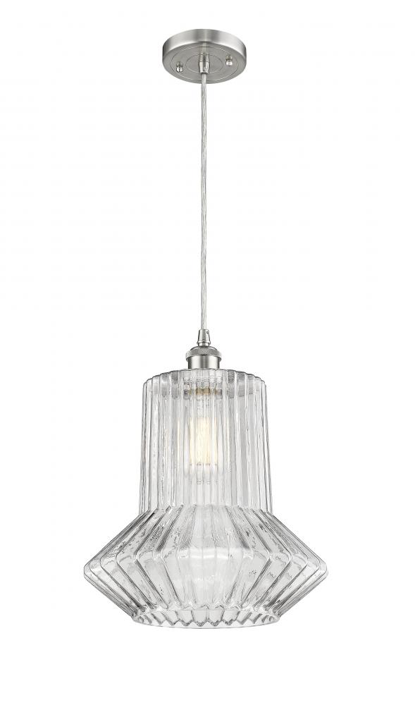 Springwater - 1 Light - 12 inch - Brushed Satin Nickel - Cord hung - Mini Pendant