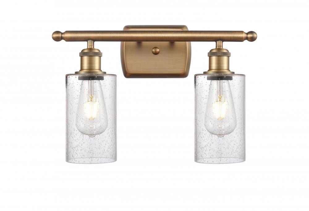 Clymer - 2 Light - 14 inch - Brushed Brass - Bath Vanity Light