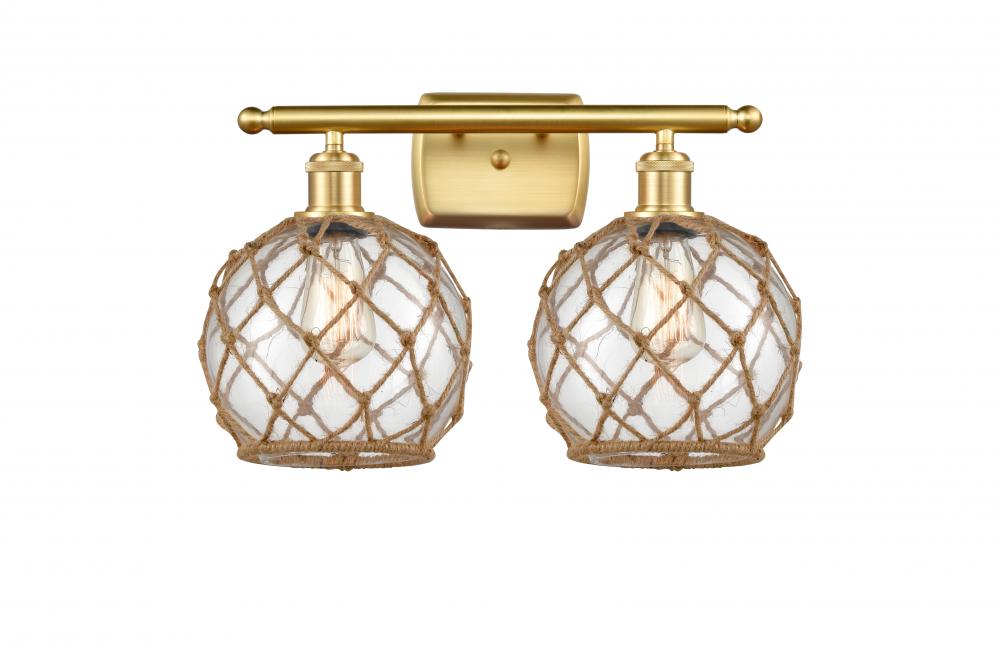 Farmhouse Rope - 2 Light - 18 inch - Satin Gold - Bath Vanity Light