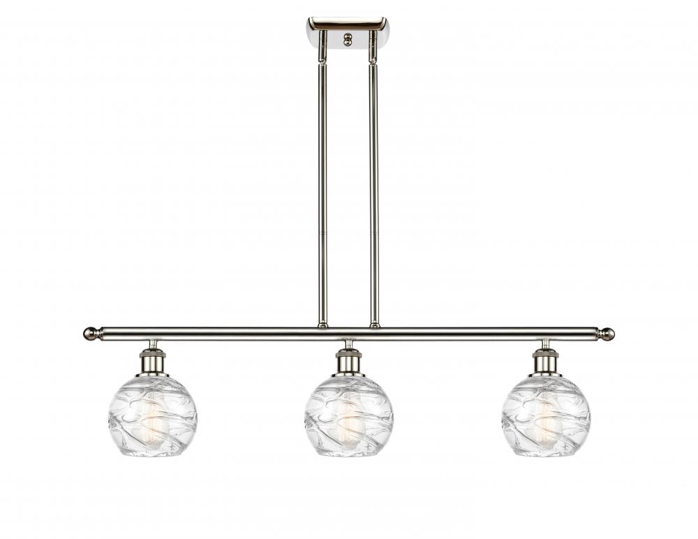 Athens Deco Swirl - 3 Light - 36 inch - Polished Nickel - Cord hung - Island Light