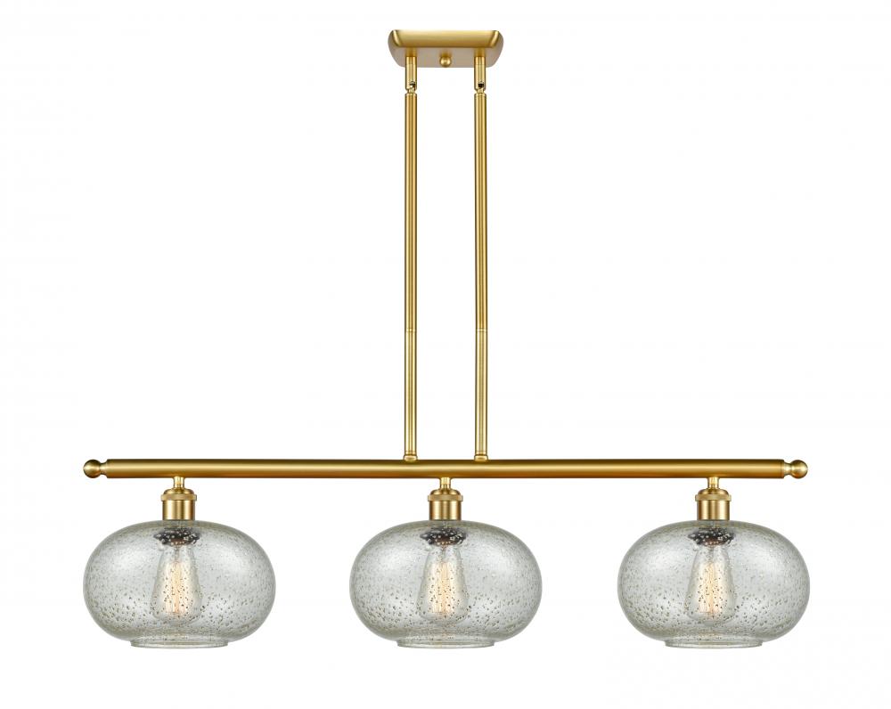 Gorham - 3 Light - 36 inch - Satin Gold - Cord hung - Island Light