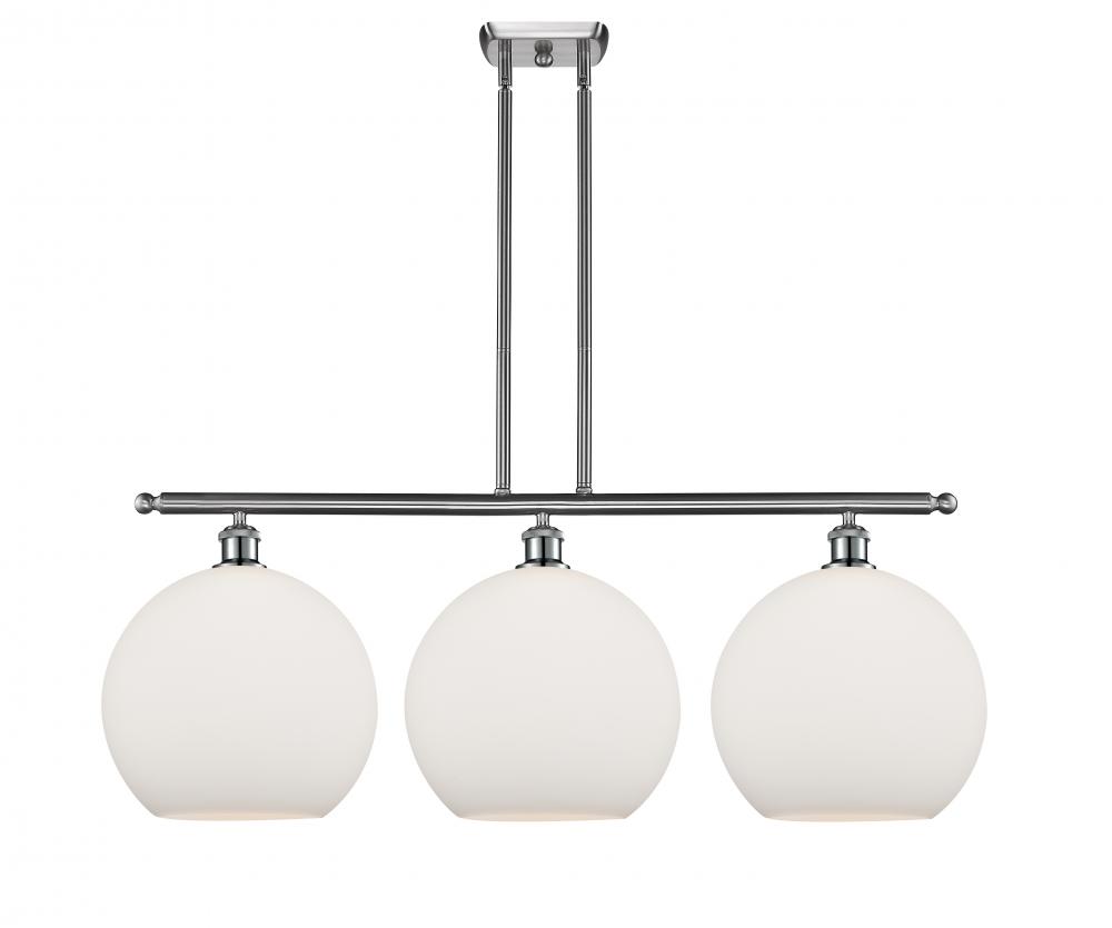 Athens - 3 Light - 38 inch - Brushed Satin Nickel - Stem Hung - Island Light