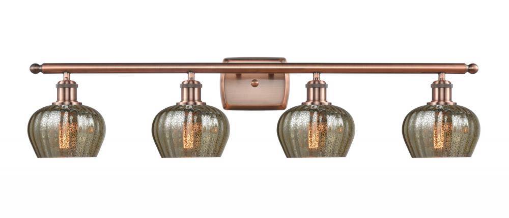 Fenton - 4 Light - 37 inch - Antique Copper - Bath Vanity Light