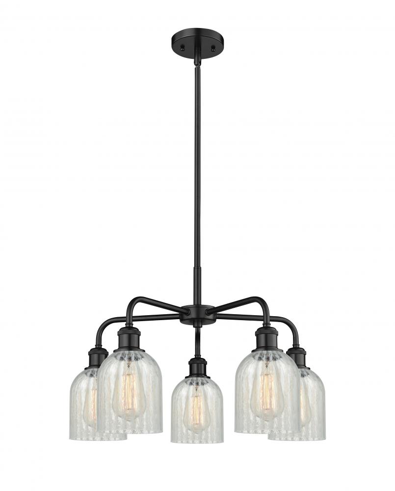 Caledonia - 5 Light - 23 inch - Matte Black - Chandelier