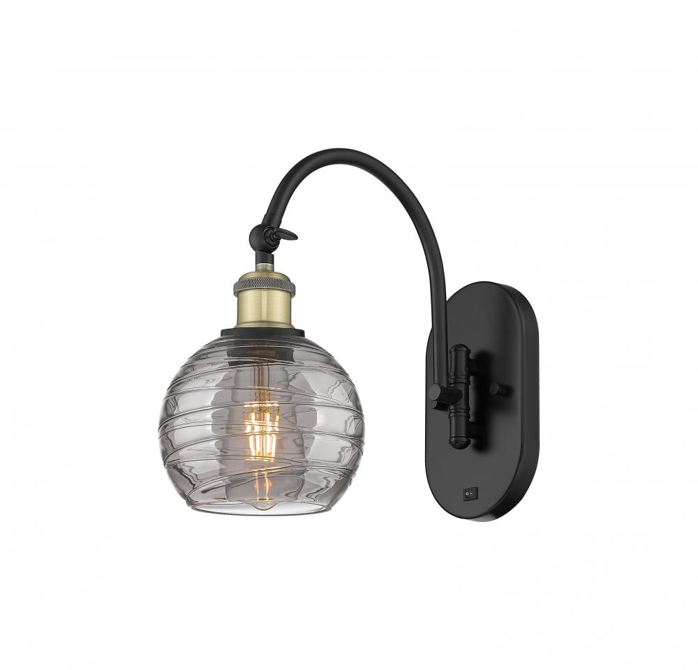 Athens Deco Swirl - 1 Light - 6 inch - Black Antique Brass - Sconce