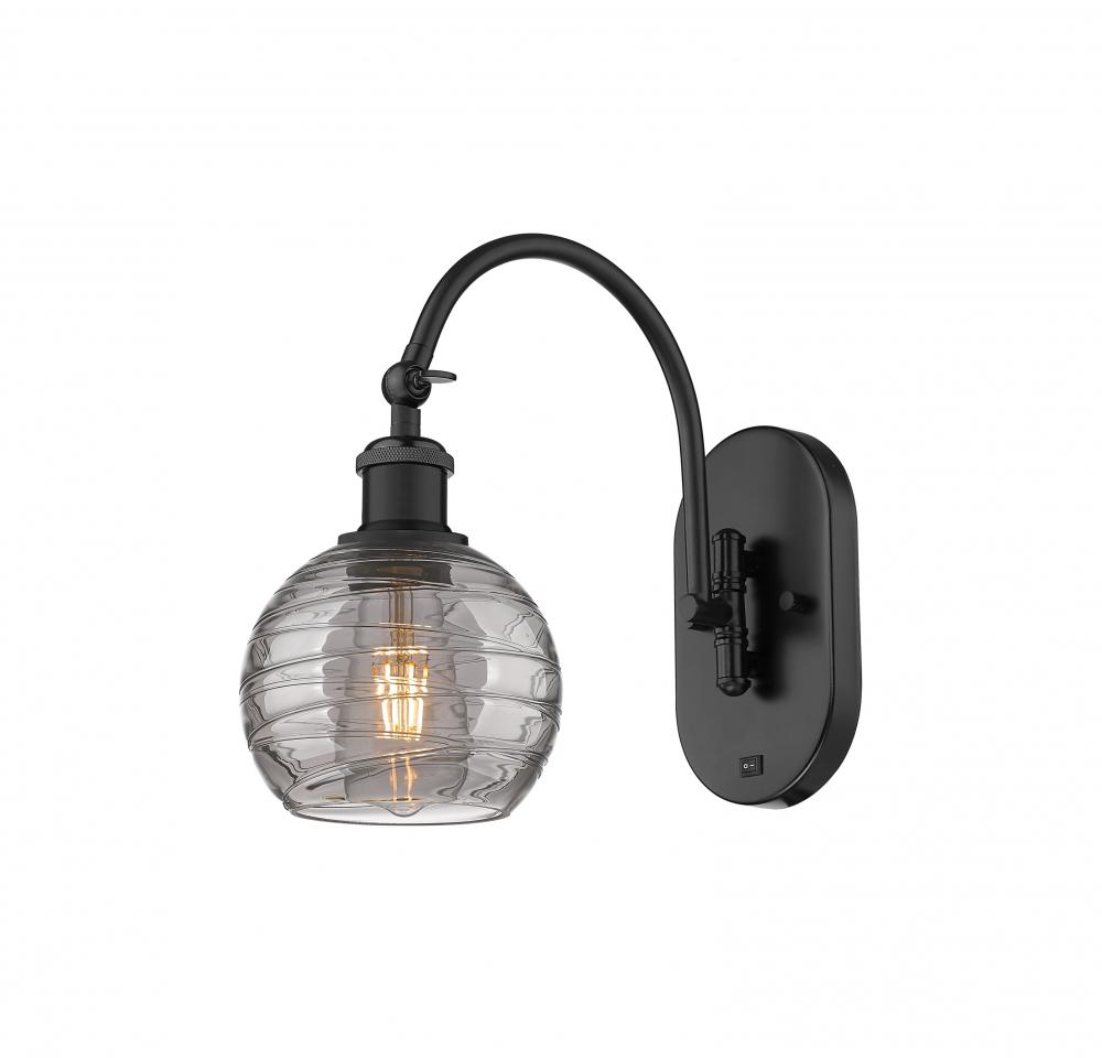 Athens Deco Swirl - 1 Light - 6 inch - Matte Black - Sconce