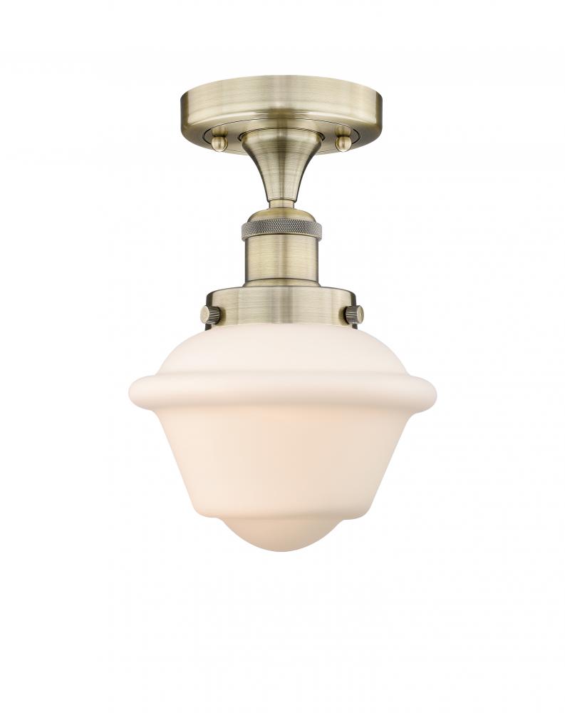 Oxford - 1 Light - 7 inch - Antique Brass - Semi-Flush Mount