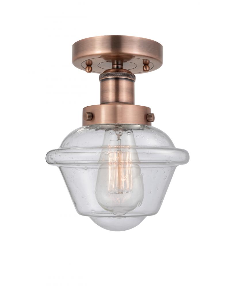 Oxford - 1 Light - 7 inch - Antique Copper - Semi-Flush Mount