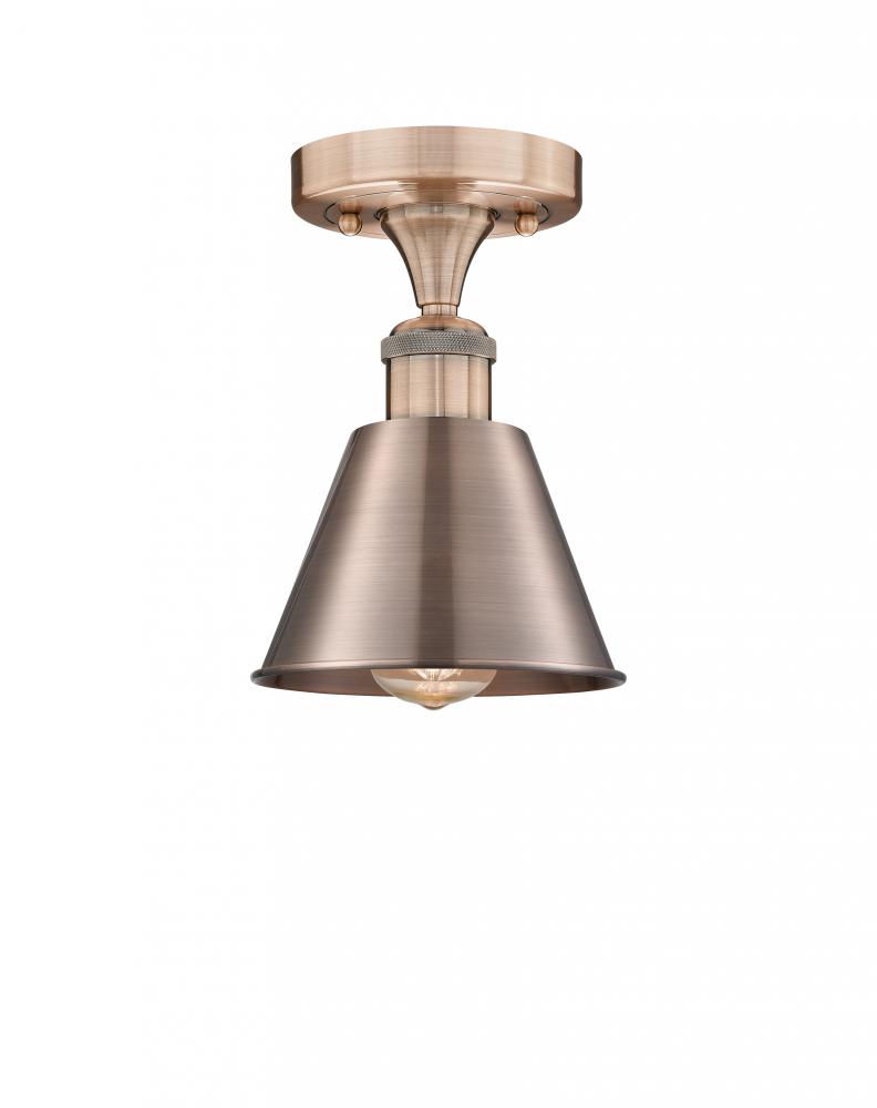 Smithfield - 1 Light - 7 inch - Antique Copper - Semi-Flush Mount