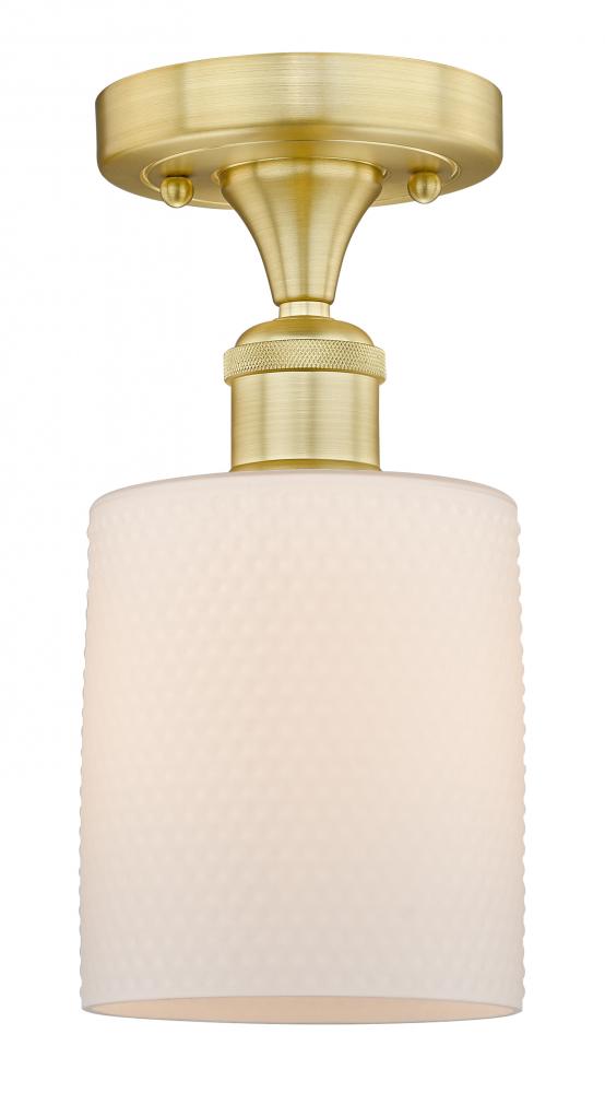 Cobbleskill - 1 Light - 5 inch - Satin Gold - Semi-Flush Mount