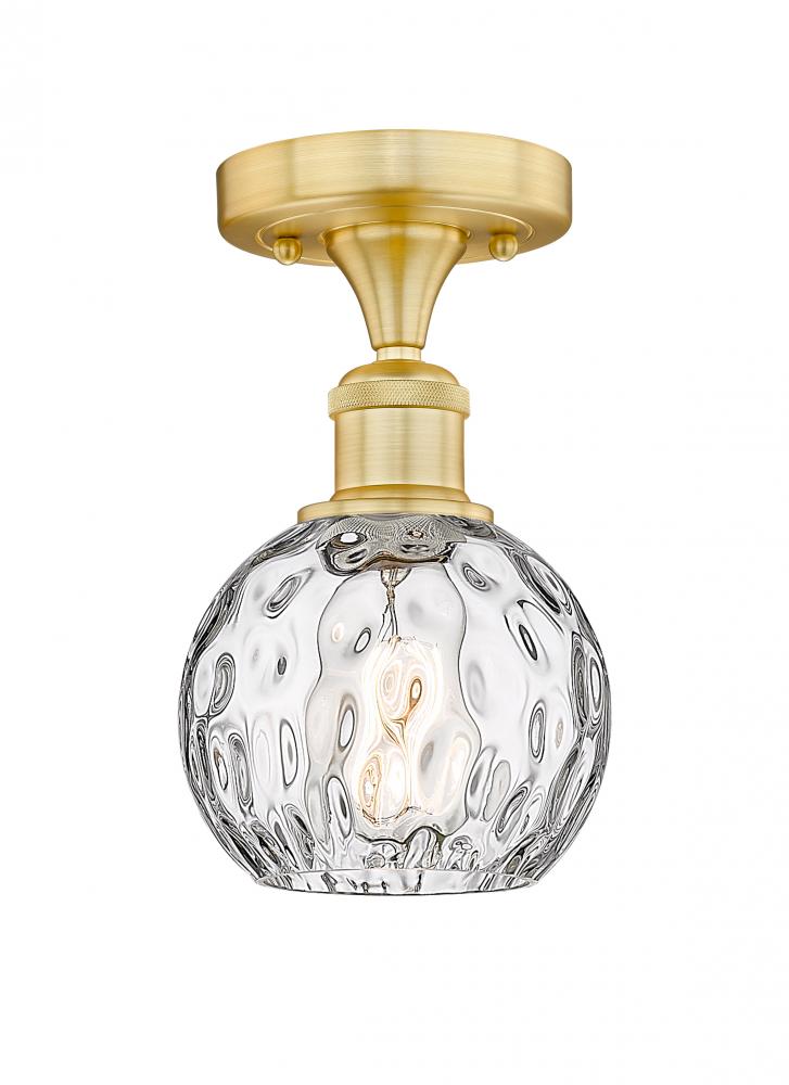 Athens Water Glass - 1 Light - 6 inch - Satin Gold - Semi-Flush Mount