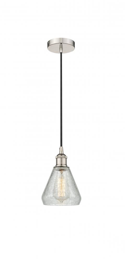 Conesus - 1 Light - 6 inch - Polished Nickel - Cord hung - Mini Pendant