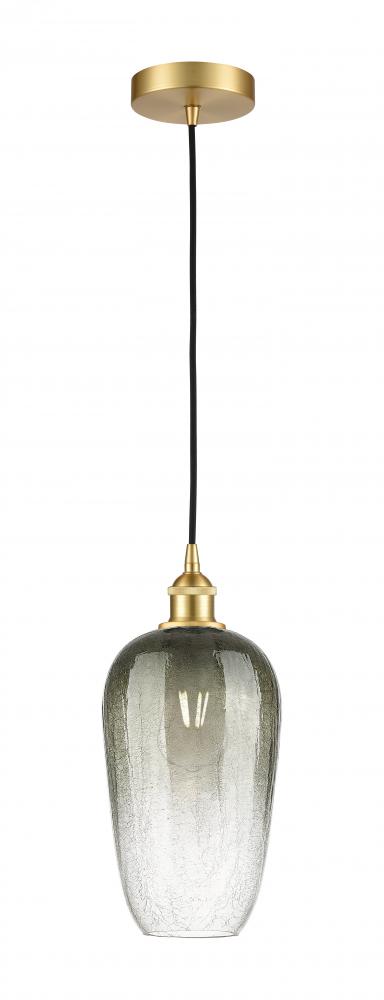 Brookhaven Flute - 1 Light - 7 inch - Satin Gold - Cord hung - Mini Pendant