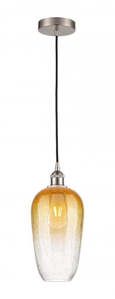 Brookhaven Flute - 1 Light - 7 inch - Brushed Satin Nickel - Cord hung - Mini Pendant