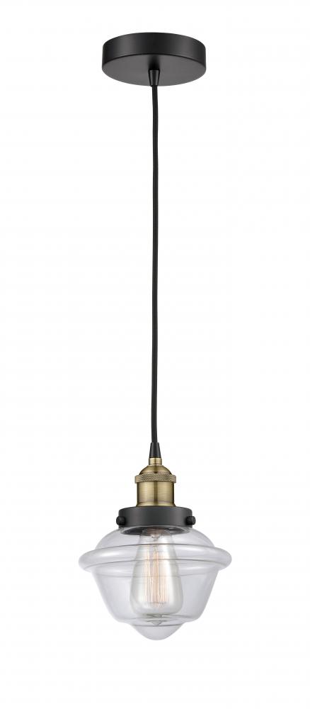 Oxford - 1 Light - 7 inch - Black Antique Brass - Cord hung - Mini Pendant