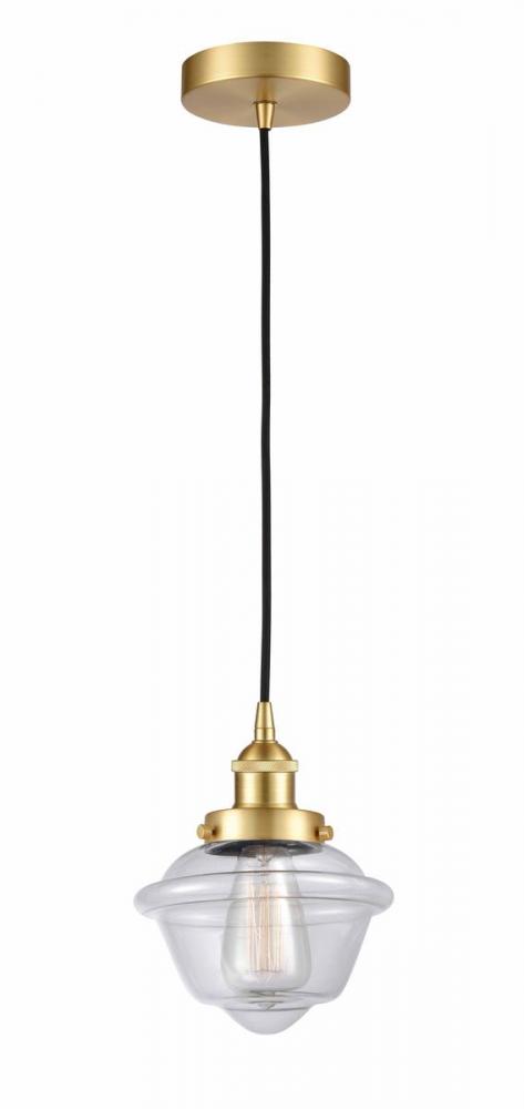 Oxford - 1 Light - 7 inch - Satin Gold - Cord hung - Mini Pendant