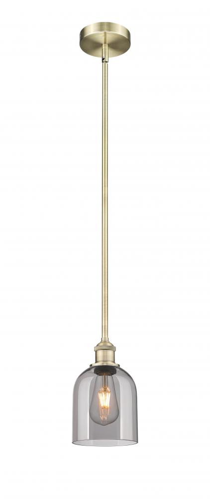 Bella - 1 Light - 6 inch - Antique Brass - Cord hung - Mini Pendant