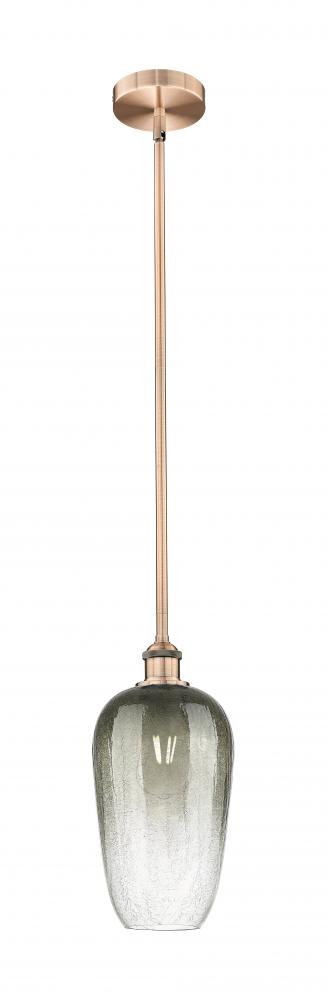 Brookhaven Flute - 1 Light - 7 inch - Antique Copper - Stem hung - Mini Pendant