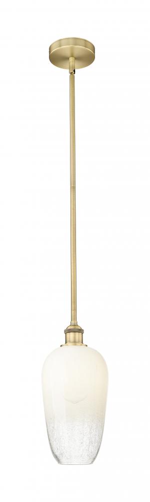 Brookhaven Flute - 1 Light - 7 inch - Brushed Brass - Stem hung - Mini Pendant