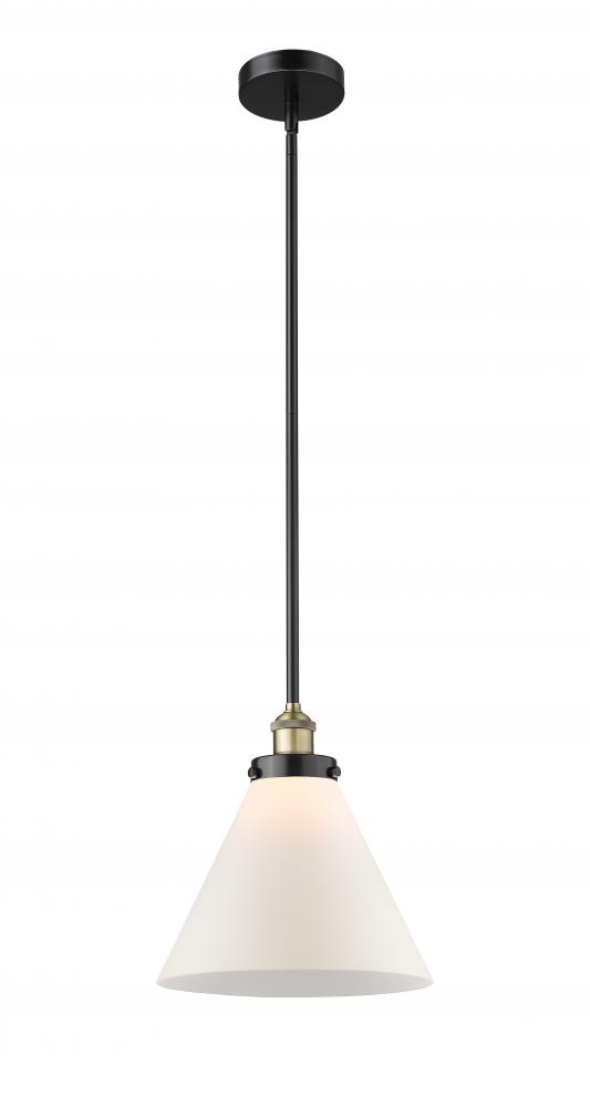 Cone - 1 Light - 12 inch - Black Antique Brass - Cord hung - Mini Pendant