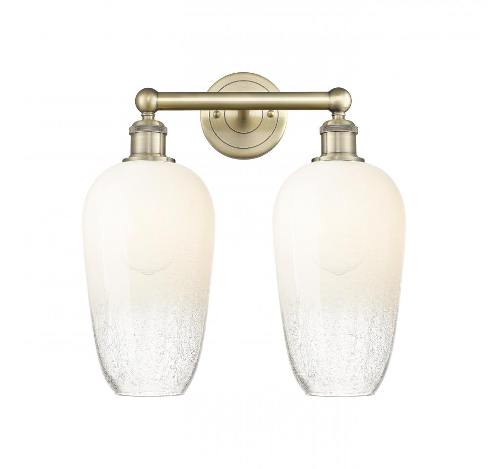 Brookhaven Flute - 2 Light - 16 inch - Antique Brass - Bath Vanity Light