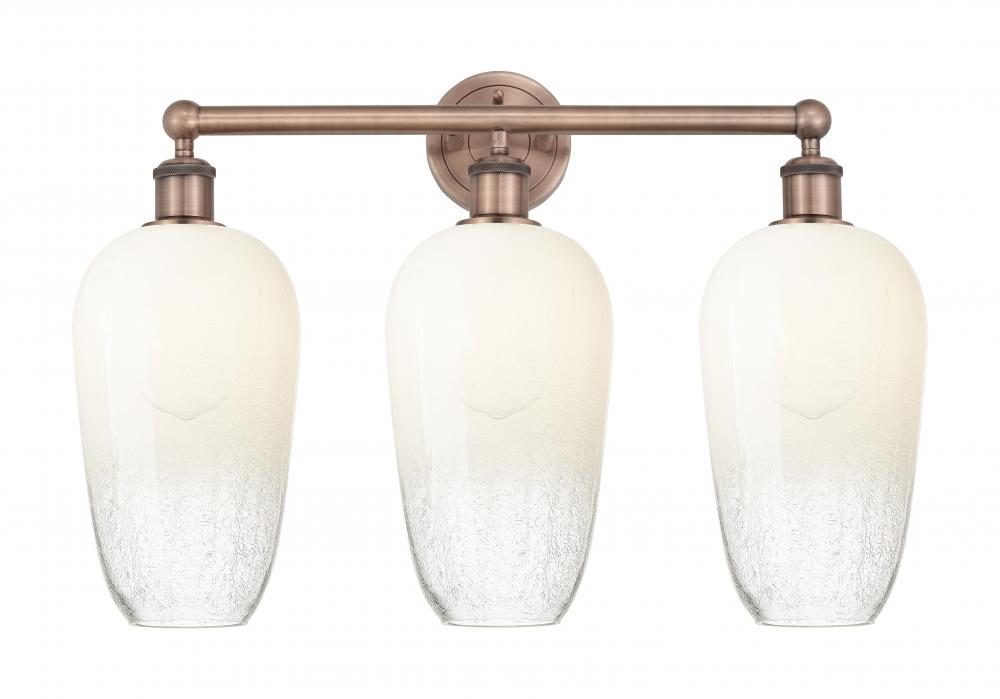 Brookhaven Flute - 3 Light - 25 inch - Antique Copper - Bath Vanity Light