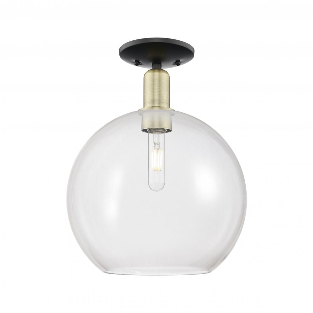 Athens - 1 Light - 12 inch - Black Antique Brass - Semi-Flush Mount