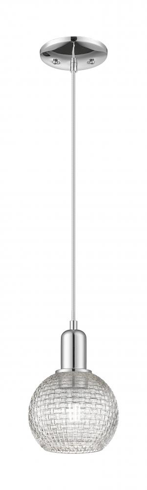 Athens - 1 Light - 6 inch - Polished Chrome - Cord hung - Mini Pendant