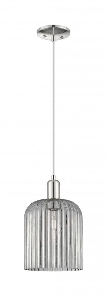 Bridal Veil - 1 Light - 8 inch - Polished Nickel - Cord hung - Mini Pendant